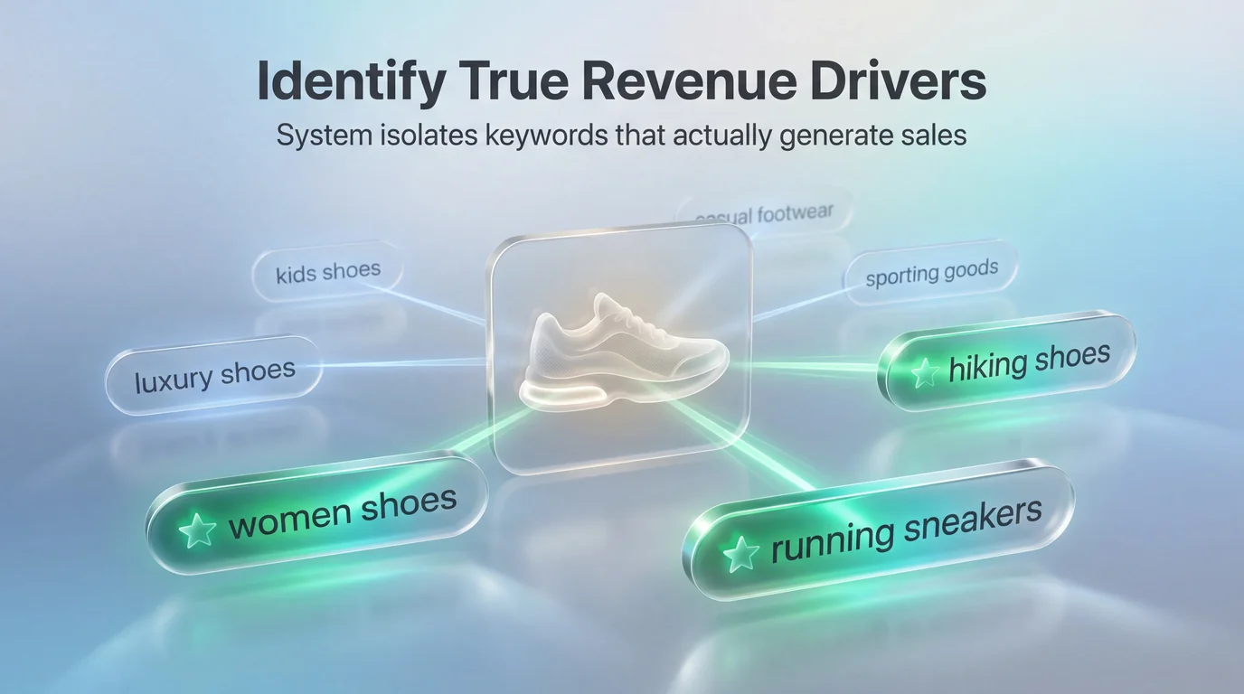 Main keyword detection based on sales, ACOS, and traffic contribution