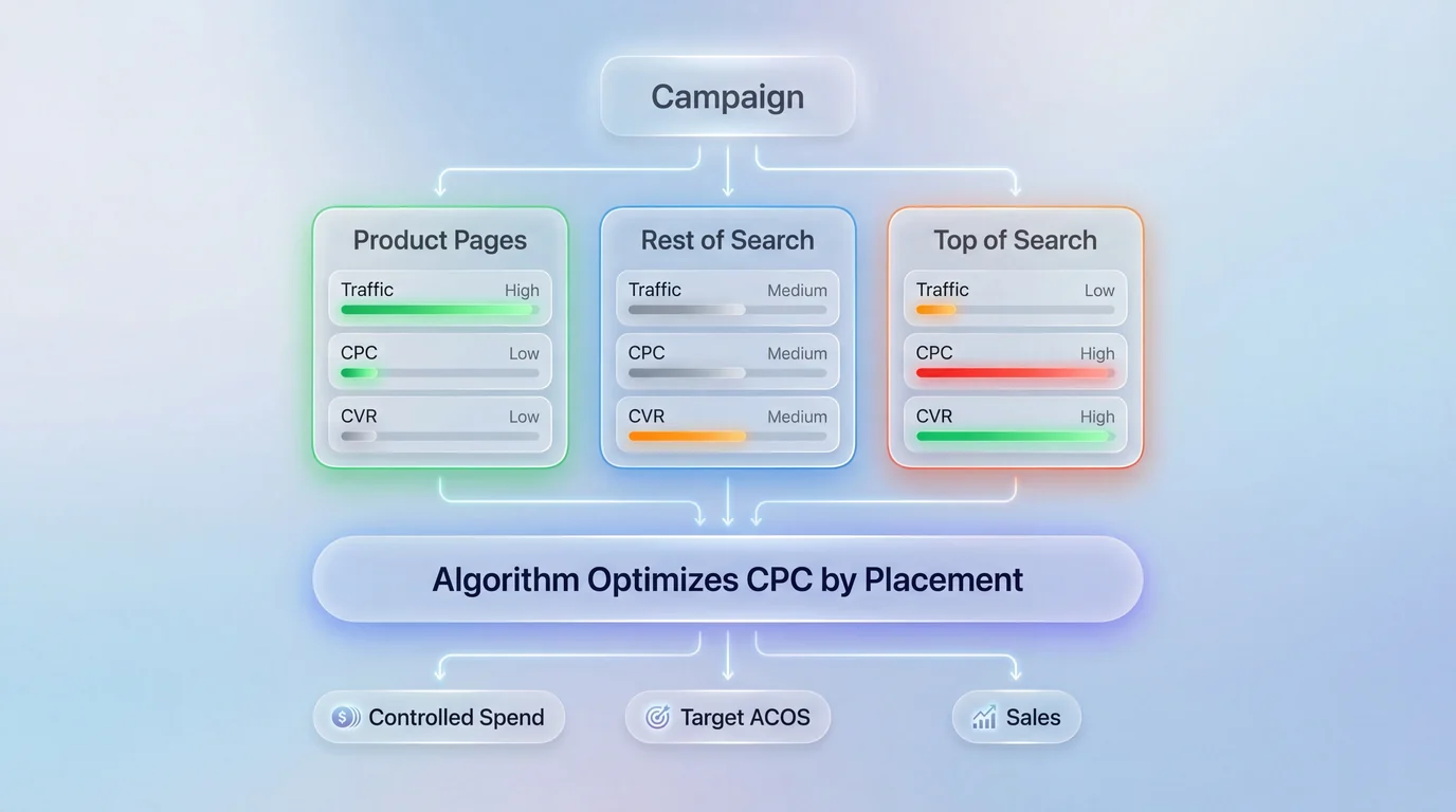 Placement-level isolation within a structured Amazon PPC campaign hierarchy